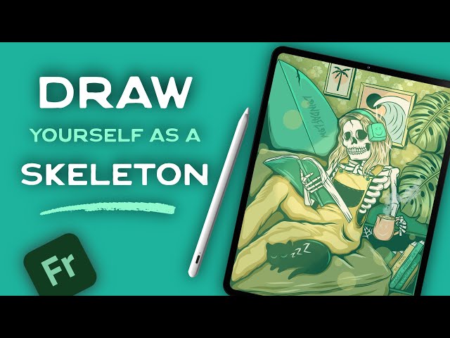 Start to Finish Illustration Tutorial in Adobe Fresco (Skeleton Edition)