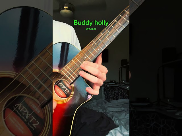 How to play the Buddy Holly riff #guitar #weezer #tutorial #viral #music