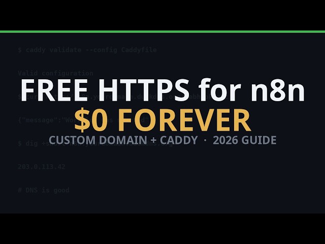 Free HTTPS for Self-Hosted n8n: Custom Domain + Caddy (2026 Guide)