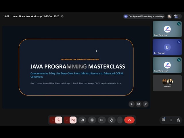 Java Development Workshop 2026 | Day 1 | 19 September 2026 | InternNova