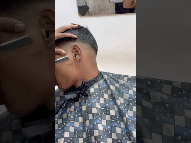 School boy beard shaving