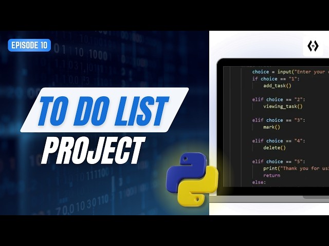 Python To Do List Project for Beginners 2025 | Build Your First Python Project Step by Step Ep 10
