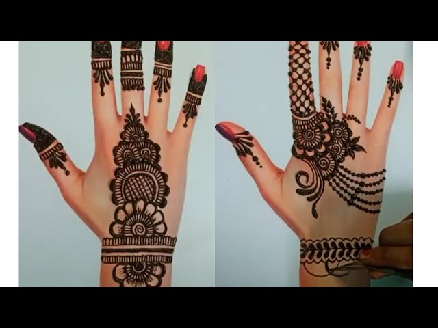 Simple mehndi design for back hand। mehndi ka design । easy mehndi design । mehndi