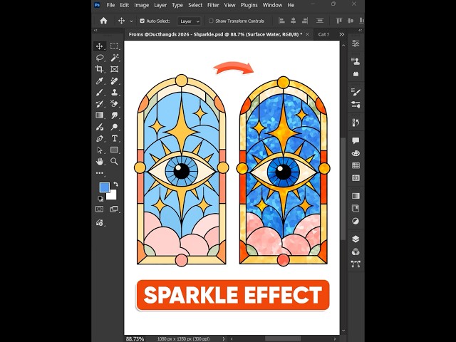 Photoshop 2026 Tips – How to Create a Holographic Sparkle Effect #ducthangds