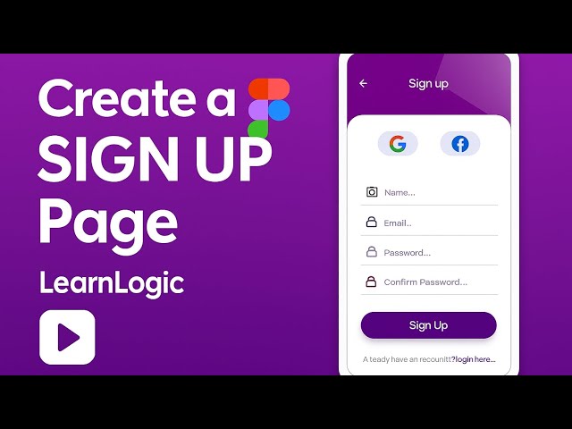 Create a SIGN UP Page in Figma | UI Design Tutorial