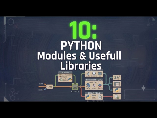 Python 10:  Modules and Useful Libraries Explained #pythonforbeginners #pythonprojects #python3 #ai