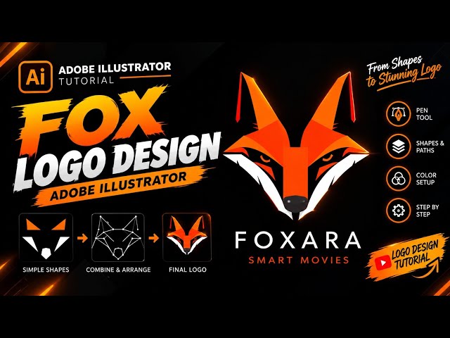 Modern Fox Logo Design | Adobe Illustrator Tutorial