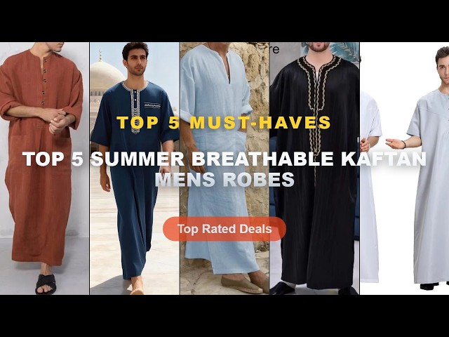 Why Everyone Is Buying Top 5 Summer Breathable Kaftan Mens Robes - Solid Muslim Jubba Thobe Men's Ra
