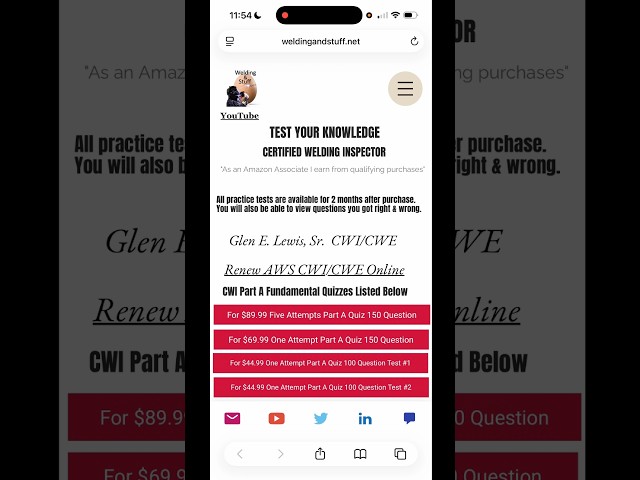 How To Purchase CWI Quizzes From My Website Certified Welding Inspector