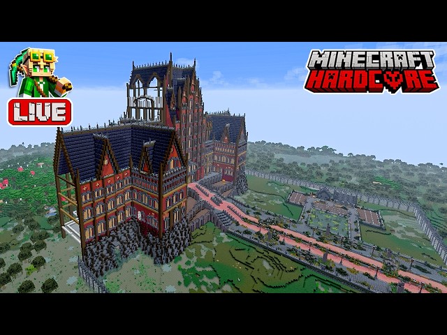 Adding a Roof to the Haunted Manor in My 59,300 Day Hardcore Minecraft World