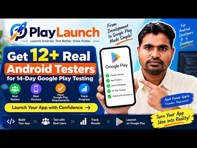 🚀 Android Developers: Get 12+ Real Testers for Google Play Closed Testing | PlayLaunch #ytshorts