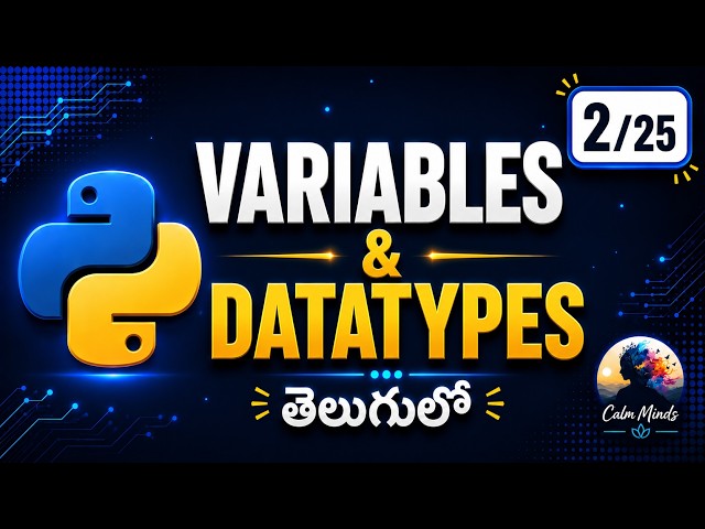 python Variables & Data Types in Telugu | Python Course for Beginners | Part 2