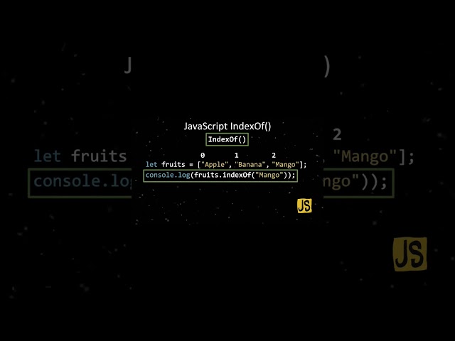 🚀 Master JavaScript’s indexOf() method in under 60 seconds!#shorts #viral