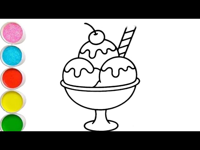 Ice Cream  drawing\easy Ice🍦drawing colour | Ice Cream drawing, painting | Ice Cream drawing kids