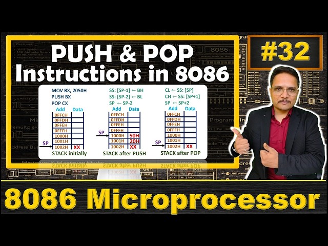 PUSH and POP Instructions in 8086: Understanding Stack Memory