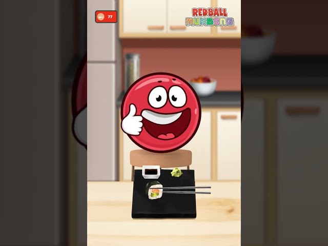 Red Ball 4 Mukbang Animation ASMR Eat Sushi Ep 4 #Shorts