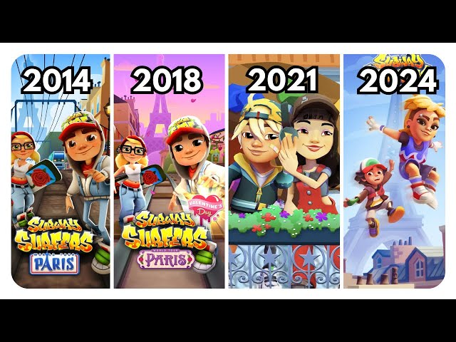 Evolution of PARIS Map in Subway Surfers | 2013 - 2014 - 2015 - 2018 - 2020 - 2021 - 2024
