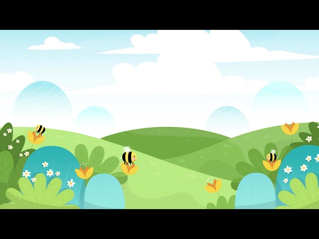 4K Animated Spring Landscape Background | Flying bee | Beautiful Scenery loop animation