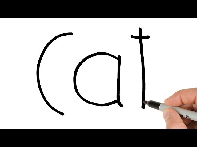 AMAZING! How to turn words CAT into cartoon drawing easy