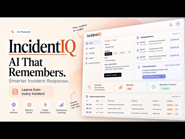 IncidentIQ — AI-Powered SRE Incident Response Agent with Hindsight Memory
