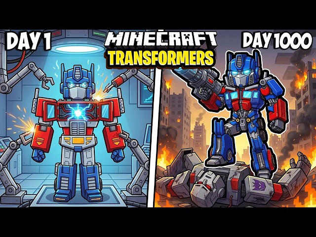 I Survived 1000 Days as the TRANSFORMERS in Minecraft