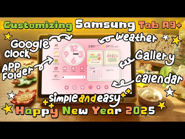 How I Customize my Samsung Galaxy Tab A9 Plus 🩷🍡 | Aesthetic 🎀 | Simple and Easy way 😊