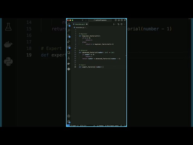 The Downside of Recursion - Python 🐍 #shorts #pythonprogramming