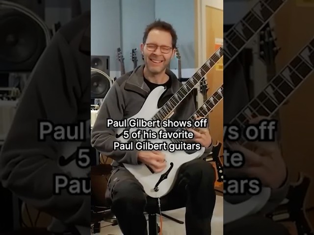 Paul Gilbert shows off 5 of his favorite Paul Gilbert guitars #guitarist #musician #shredder