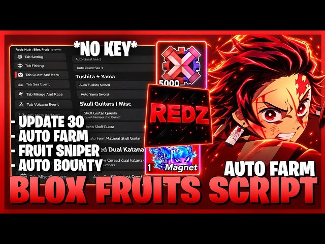 [🔥] Blox Fruits Script - No Key, Auto Farm, Auto Bounty, Fruit Sniper & More!