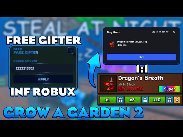 [💸GAMEPASS GIFTER] Grow A Garden 2 Script - Inf Robux, Free Gifter, 1:1