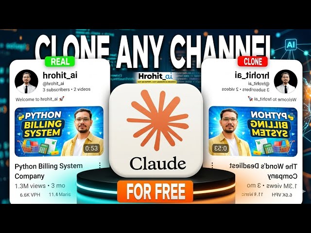 Clone Any Youtube channel with CLAUDE CODE | No coding Totally Freehow to clone any YouTube channel