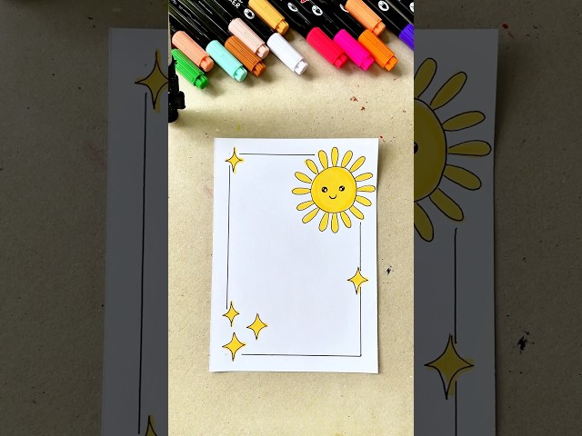 Cute frontpage border design ideas for project easy and beautiful #art #shorts #drawing #satisfying