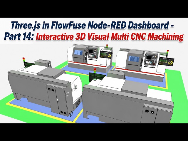 Three.js in FlowFuse Node-RED Dashboard - Part 14: Interactive 3D Visual Multi CNC Machining
