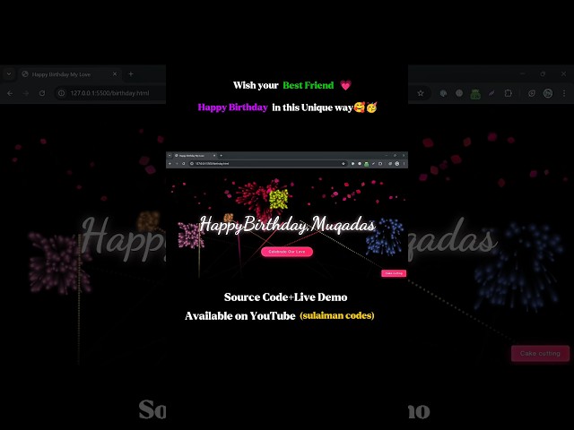 Build a birthday wish website 🎉😁 #css #tutorial #sulaimancodes