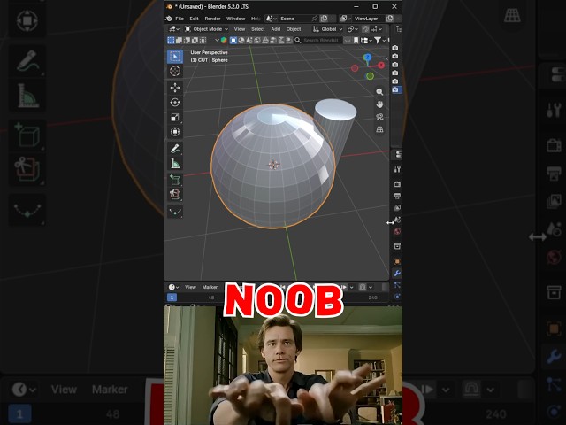 Blender Noob vs PRO: Collection Booleans – Fun & Easy! 🤯🔥 #blender #3d #tutorial #trending #cgi