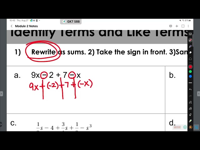 Lesson 2.2 Simplifying Expressions