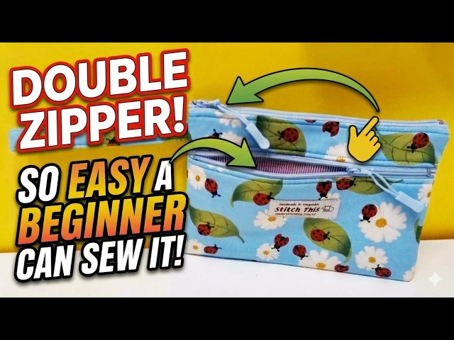 How to Sew a Double Zipper Pouch | Super Easy Beginner Sewing Tutorial