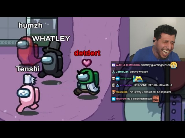 humzh cries laughing at detdert inting every among us lobby (w/ spearshot, tenshi, brohan and more)