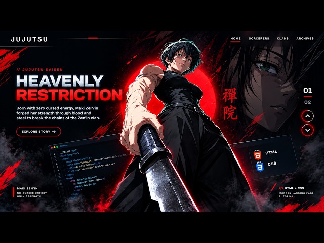 I Built a CRAZY Jujutsu Kaisen Website with HTML & Tailwind CSS