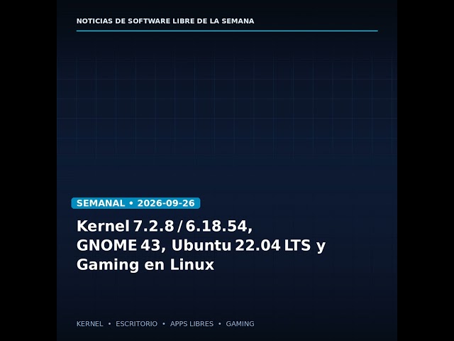 Noticias: Kernel 7.20.10, GNOME Wisp, KDE Plasma 6.8 y Proton: lo más hot