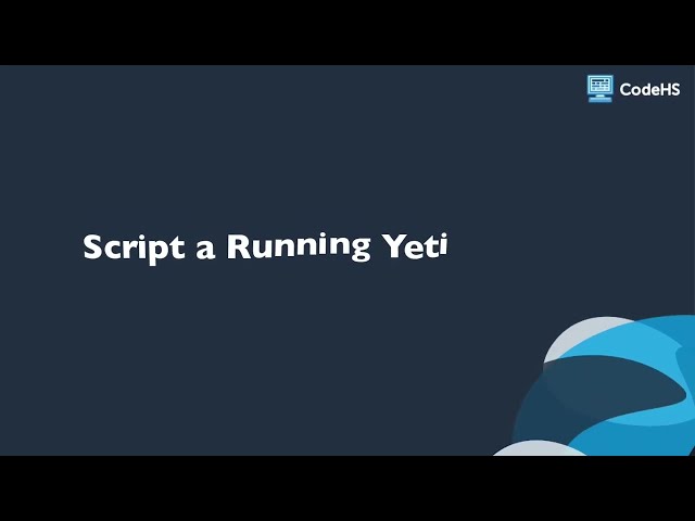 4.5.4 Unity Demo: Script a Running Yeti