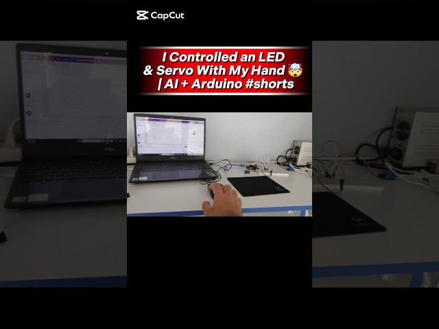 I Controlled an LED & Servo With My Hand 🤯 | AI + Arduino #shorts