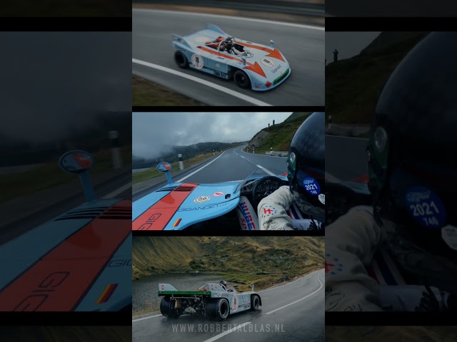 Onboard: Porsche 908-3 racing Swiss mountain pass - HQ engine sound
