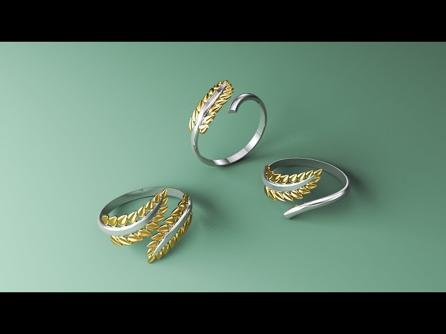 Rhino 3D Tutorial: How to Create a Leaf Ring on Florence Surface (Rhinoceros 3D).