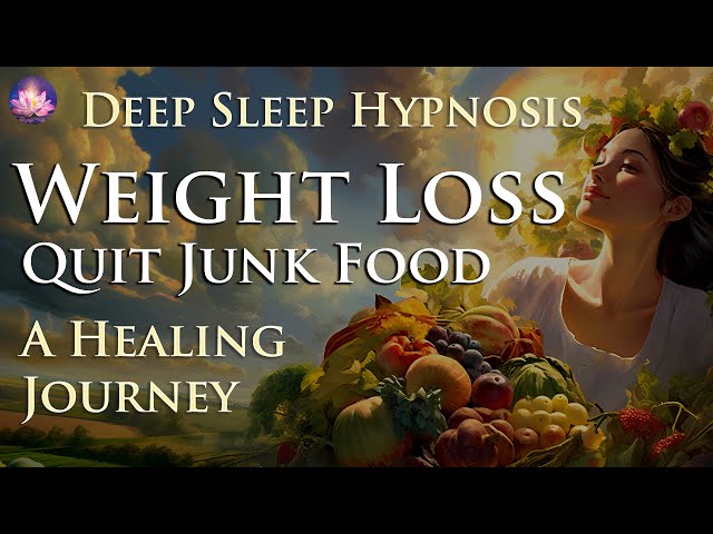 Sleep Hypnosis To Stop Junk Food & Enjoy Weight Loss (Subliminal Affirmations, Rain, Relaxing Music)