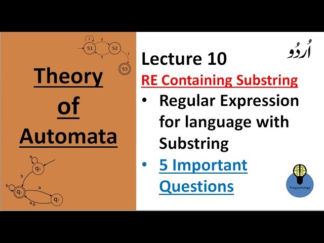 Lecture 10 : regular expression containing substring , not containing substring 00 , 101 automata