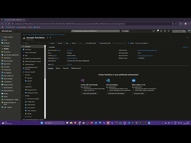 12. Deploying Azure Function App with SQL Server to Azure