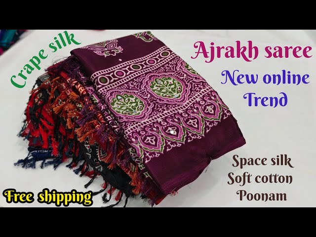 💞😍Online new arrival sarees collection💖 | 2/10/26 | Ajrak sarees, pure cotton, poonam, space silk