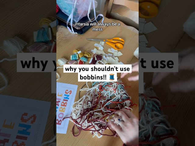 a hate letter to bobbins 🧵💔 #knitting #knit #intarsia