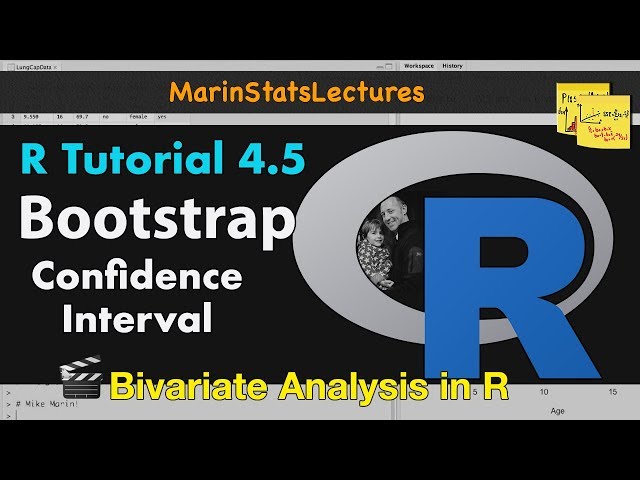 Bootstrap Confidence Interval with R | R Video Tutorial 4.5 | MarinStatsLectures